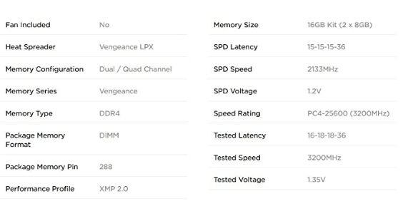 Corsair Vengeance LPX 16GB (2x8GB) DDR4 DRAM 3200MHz C16 Desktop Memor...